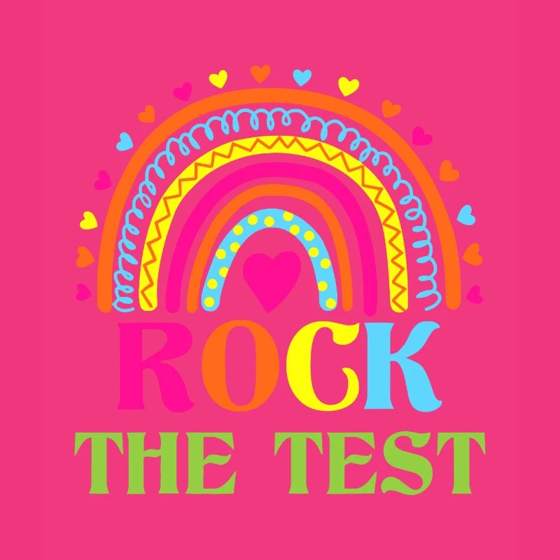 Test Day Rock Der Testlehrer Testtag Regenbogen