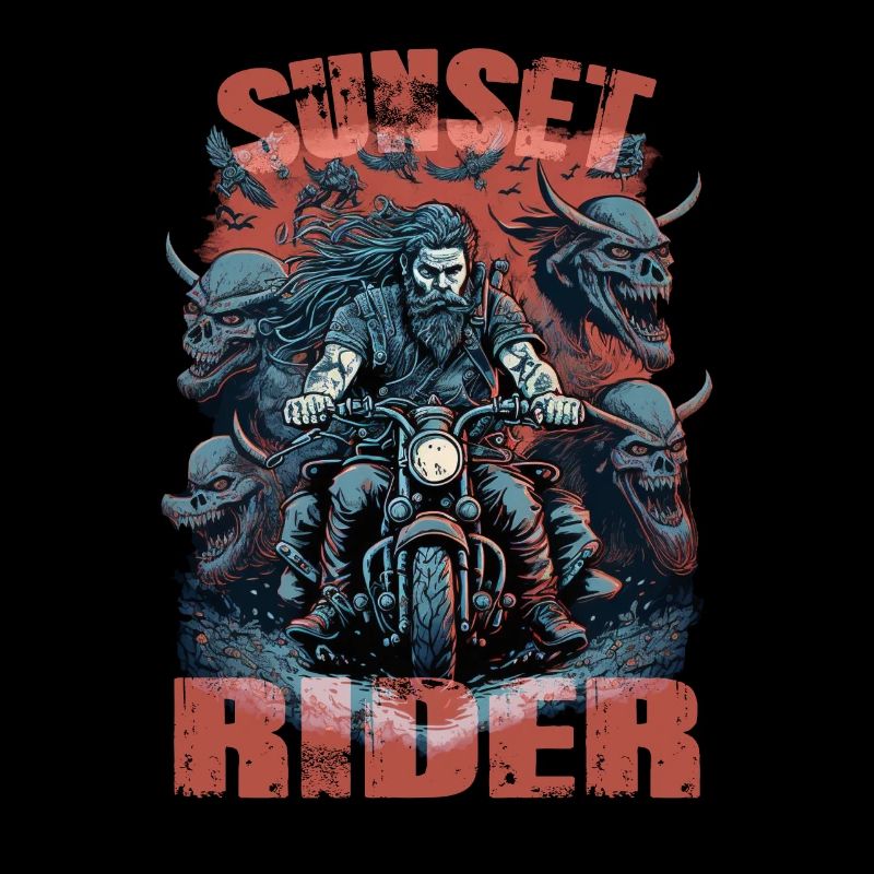 Sunset rider Motorradfahrer
