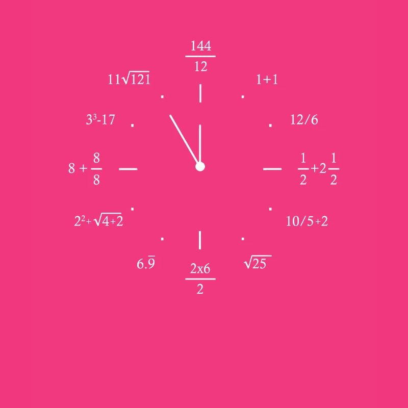 Clock with math formulas