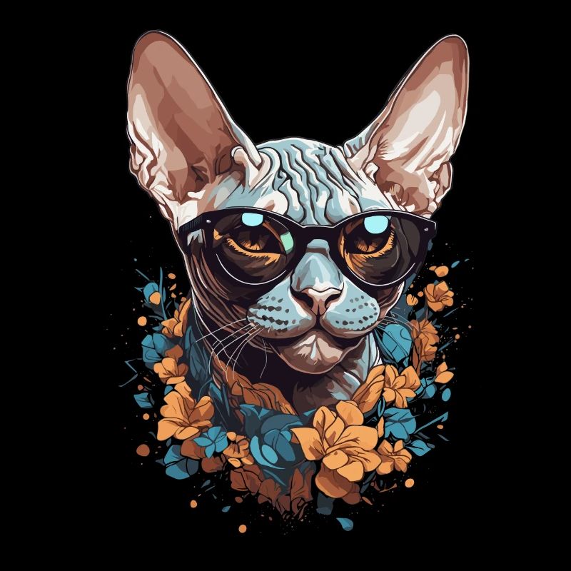 Stylish Sphinx Cat Design for Cat Love