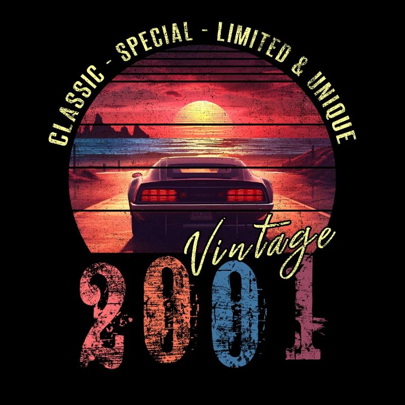 Vintage 2001 Geburtstag Synthwave Geburtsjahr 2001