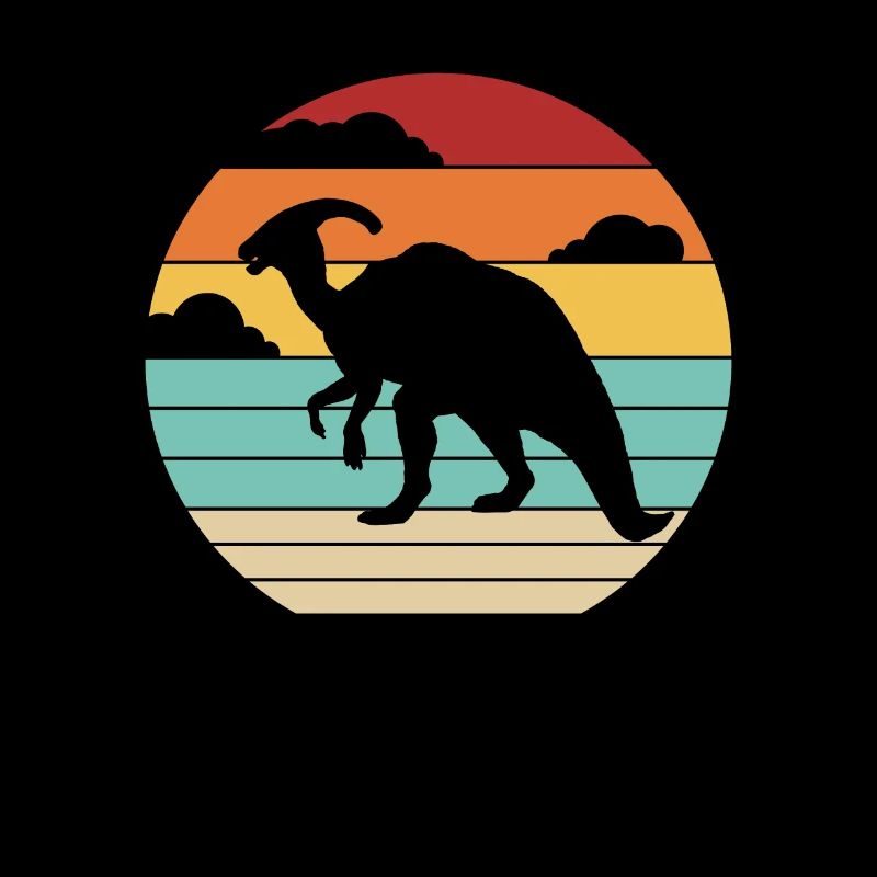Retro Parasaurolophini Dinosaur Lover