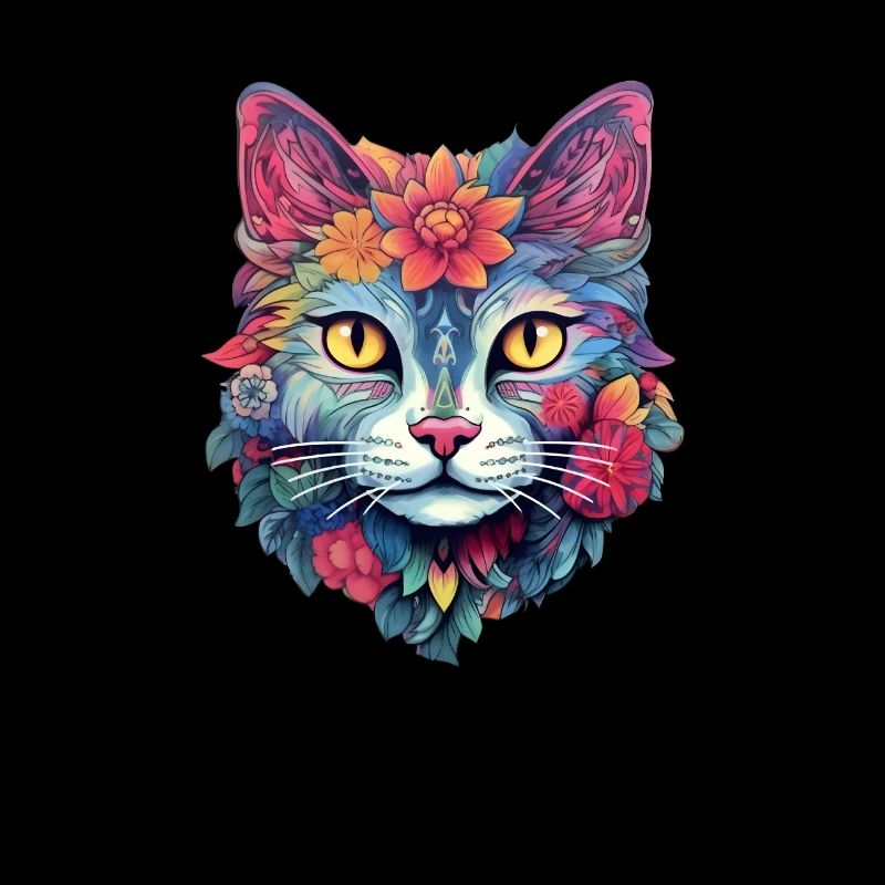 Katze Ästhetisches Blumen-Design