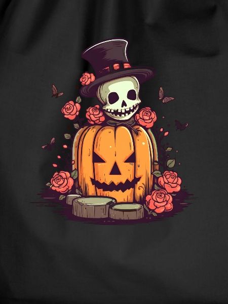 Pumpkin Halloween Skull