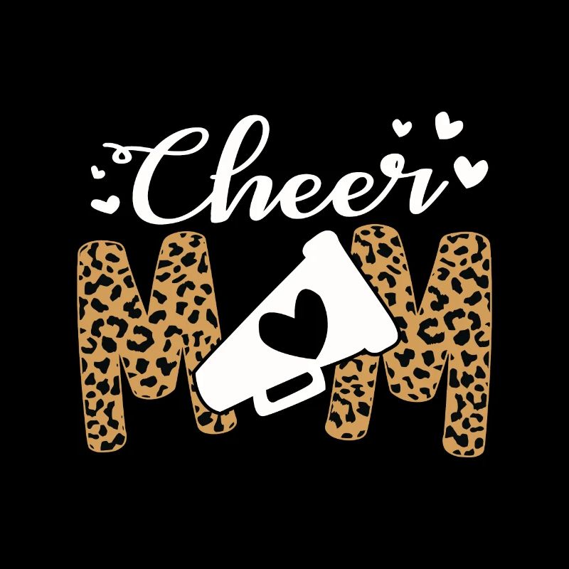 Cheer Mom Leopard Messy Bun Cheerleader blanchi