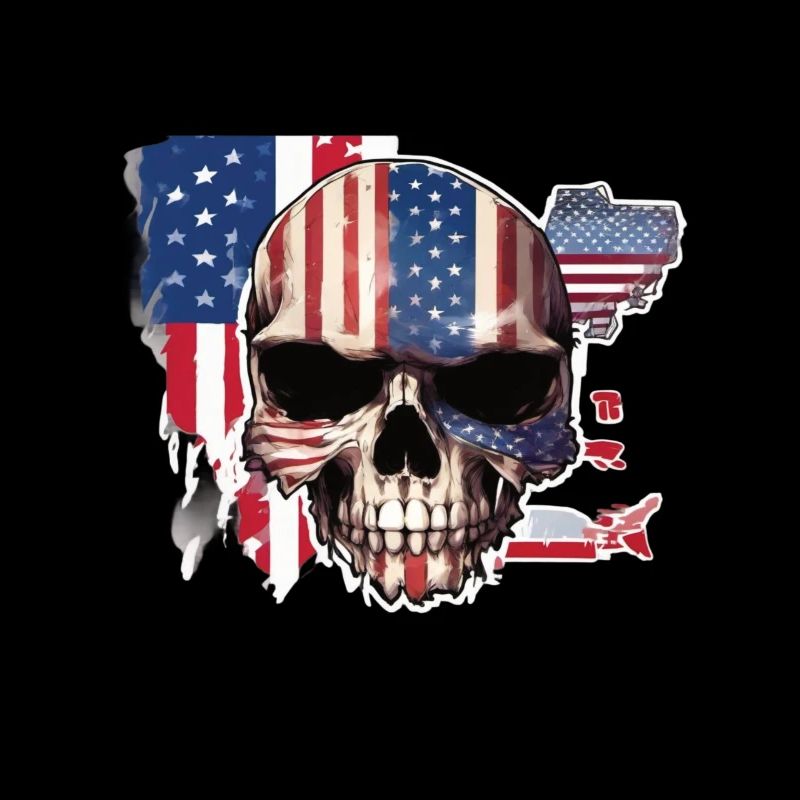 Crânes Crâne Amérique Drapeau Skull Bone