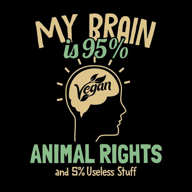 Mon cerveau est composé à 95% de végétaliens à base de plantes à base de droits des animaux