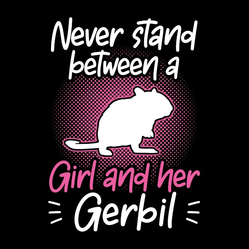 Fille et son rongeur gerbille Gerbille