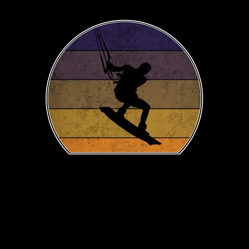 Retro Kitesurfing Sunset Kitesurfing