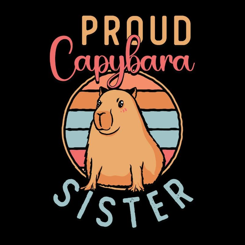 Capybara Proud Capybara Sister Retro Large Rodent