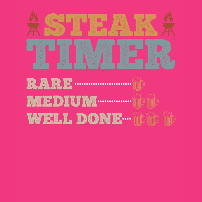 Steak Timer Rare Medium Well Done Beer Drinking &