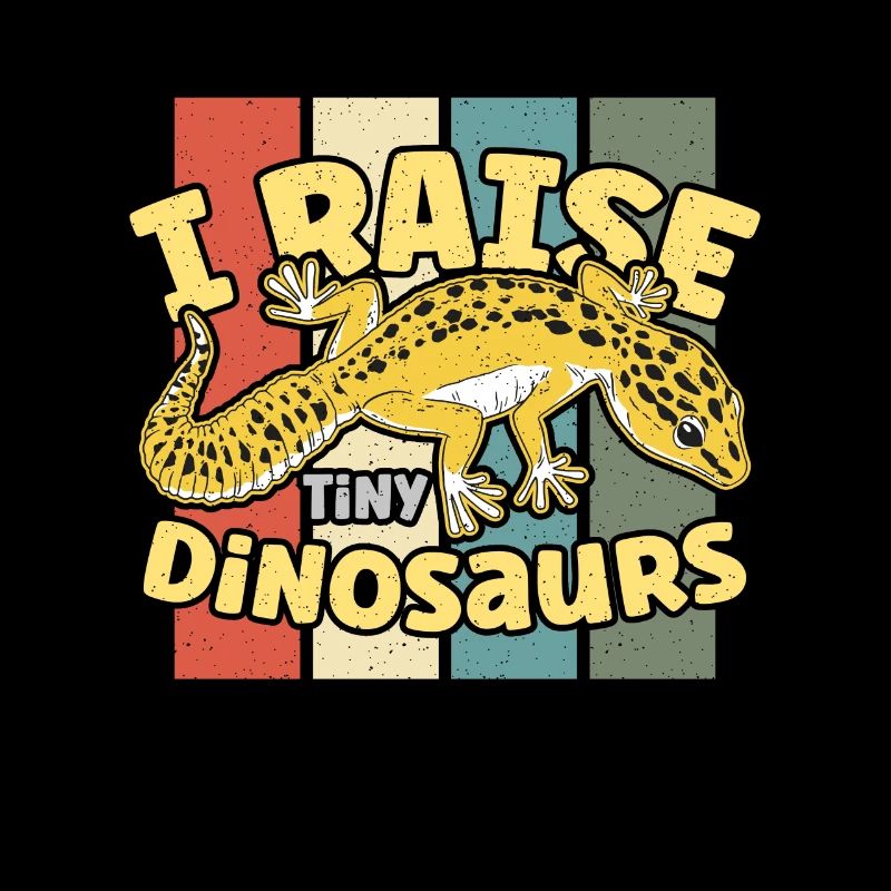 Leopard Gecko I Raise Tiny Dinosaurs Retro Reptile