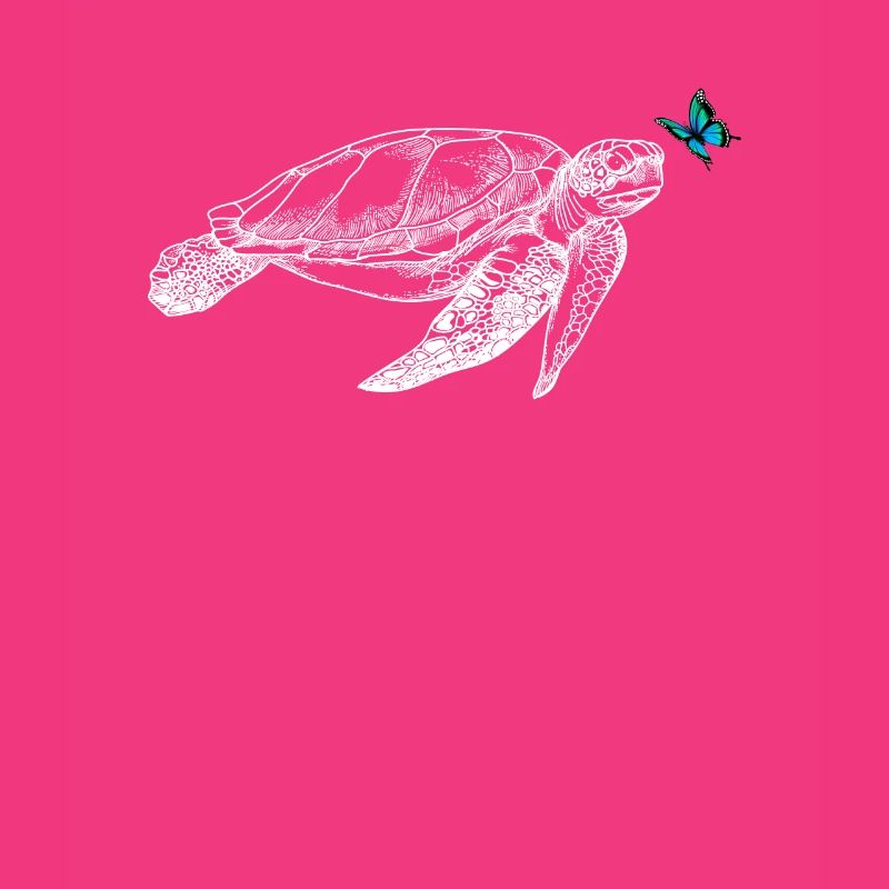 Turtle with butterfly
