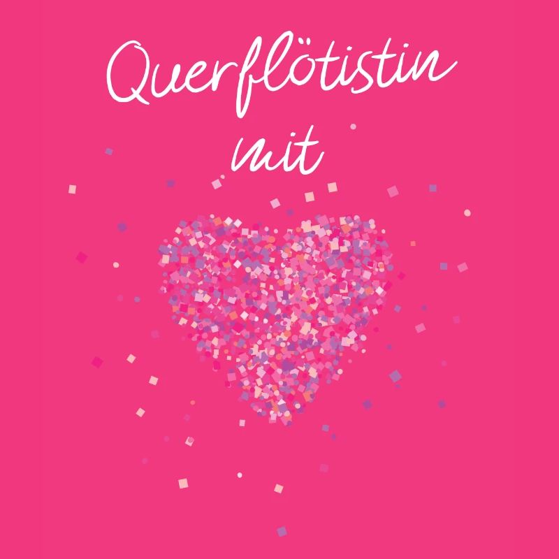 Querflötistin mit Herz Querflöte Blasinstrument