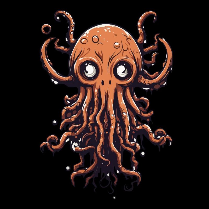 Octopus Halloween Cartoon Style