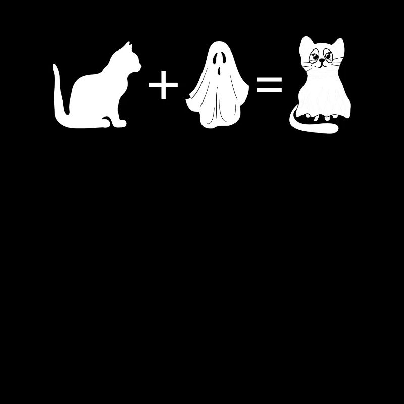 Funny Halloween Cat + Ghost = Funny Cat Ghost