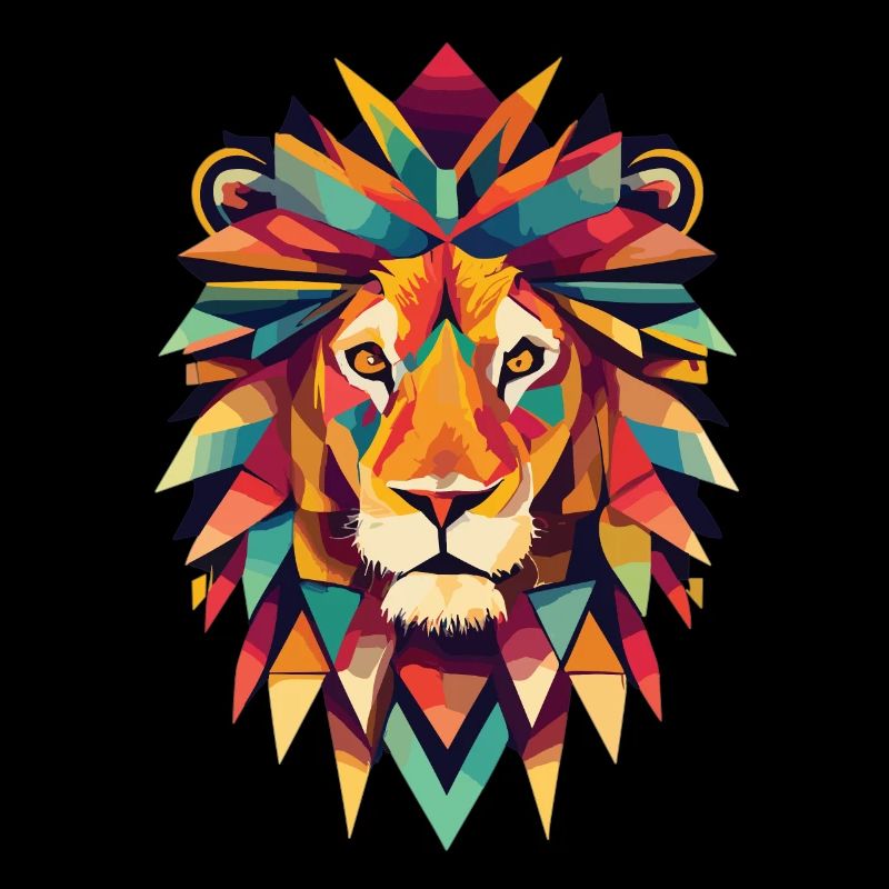 Geometric Lion Head