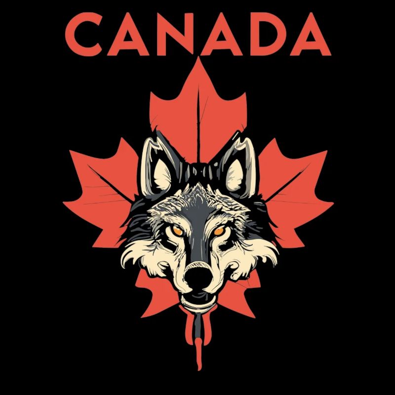 Canada Wolf Maple Leaf
