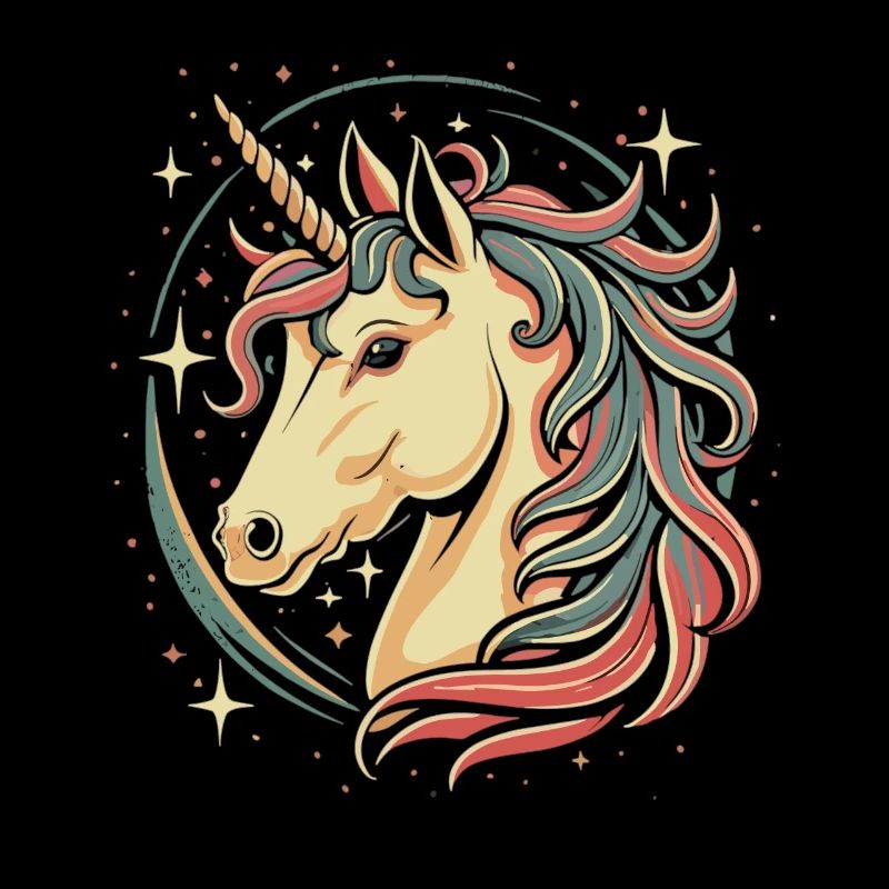 Einhorn am Sternenhimmel: Comic-Design