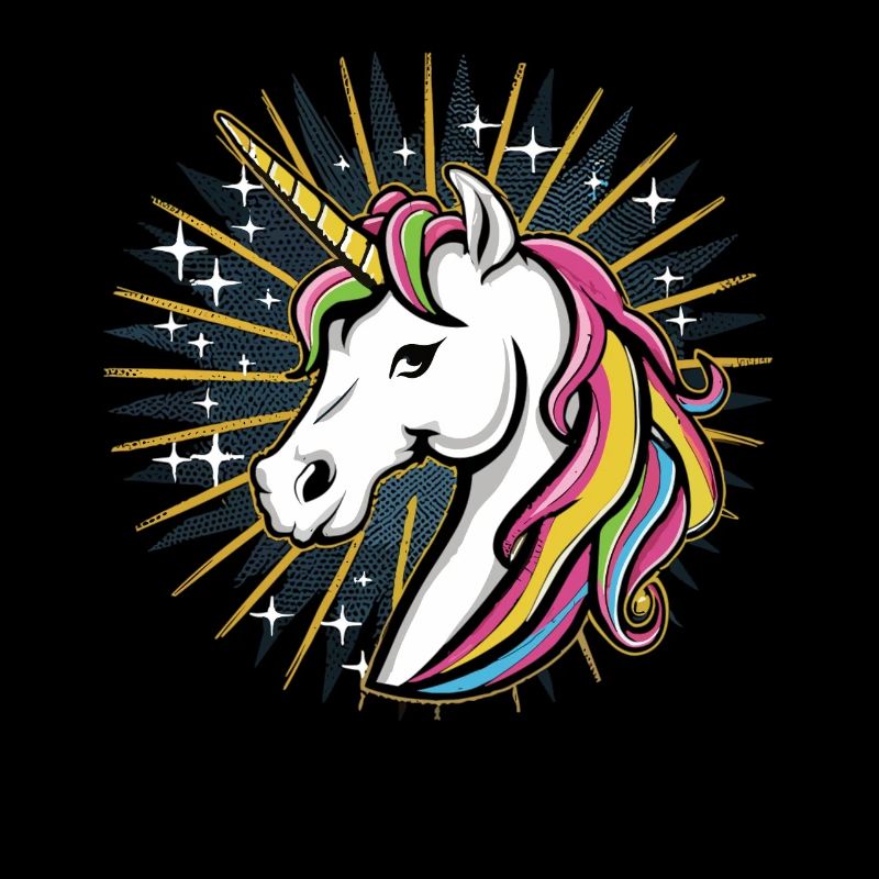 Pop Art Magic: Unicorn in the Night Sky
