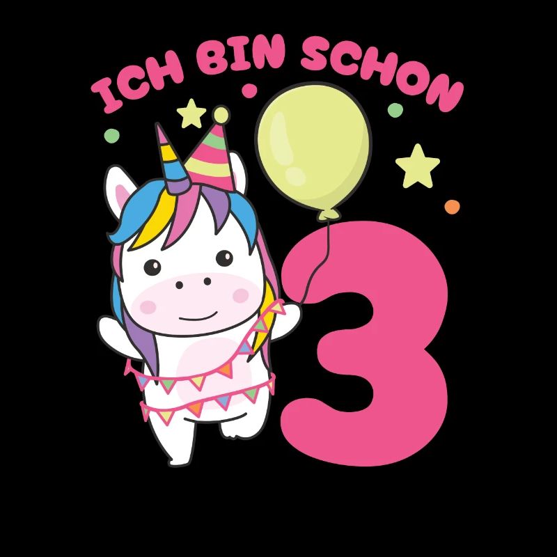 Ich bin schon 3 Einhörner Geburtstags Kinder
