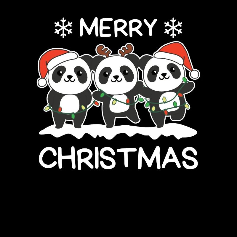 Joyeux Noël Panda Réveillon de Noël Pandas