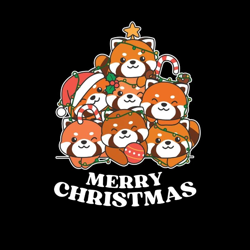 Joyeux Noël Panda Rouge Réveillon de Noël Rouge