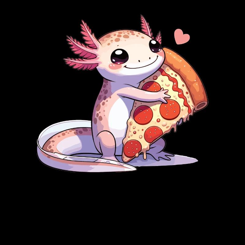 Snaxolotl oder Pizzalotl Axolotl liebt Pizza