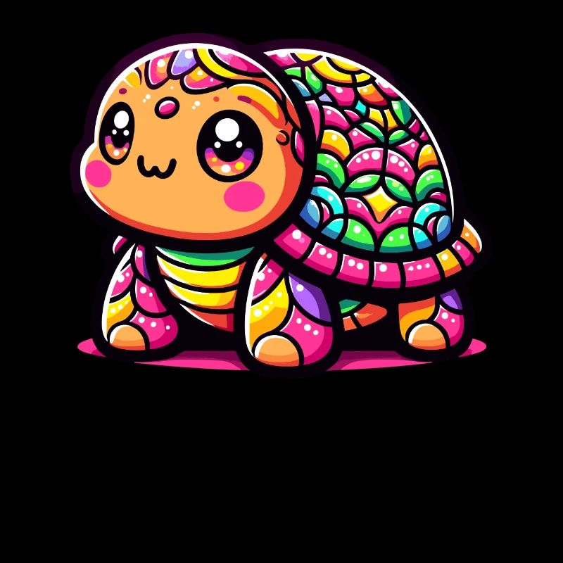 Turtle Kawaii Colorful Shell