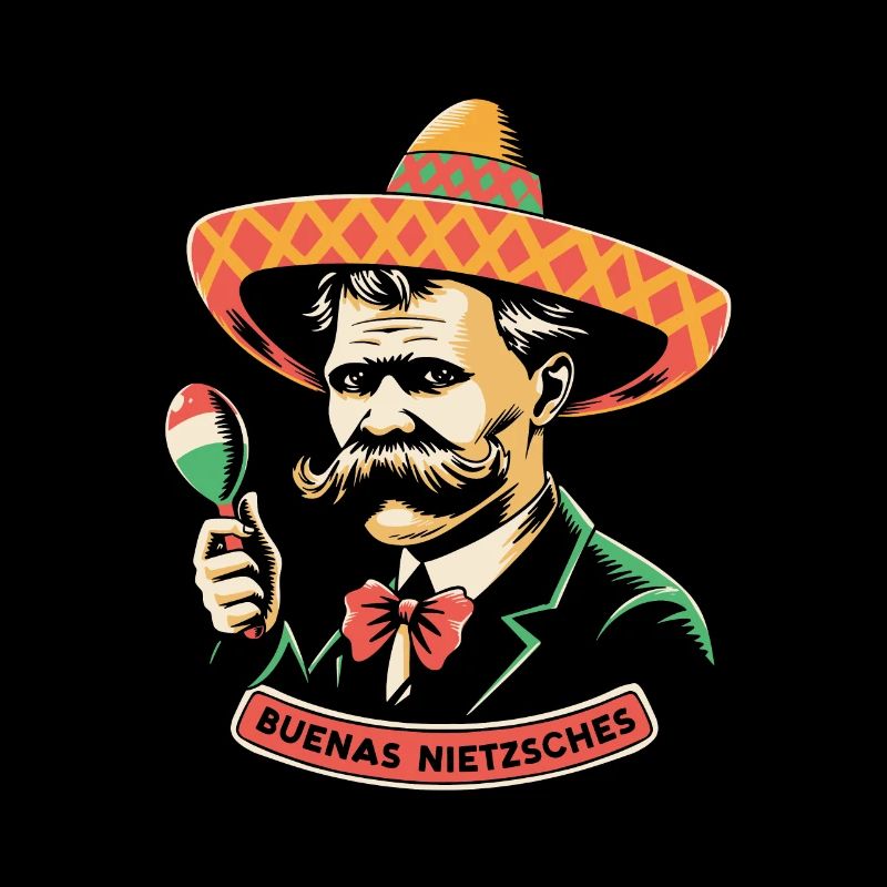 Philosopher Nietzsche Mexican Sombrero Buenas