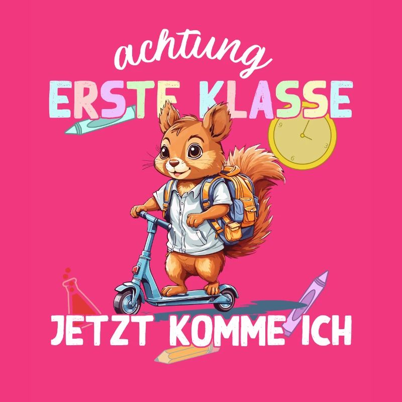 Eichhörnchen Schulstart Erste Klasse Roller