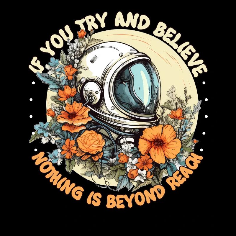 Floral Astronaut Spaceman Positive Mindfulness Quo