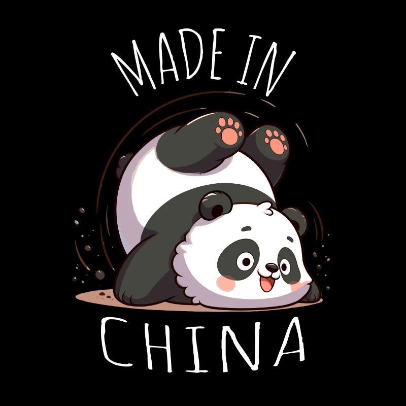 Süßer fallender Pandabär