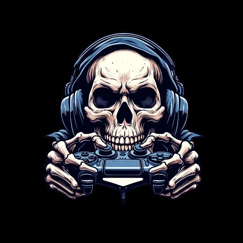 Skeleton with game controller. design for Gamer