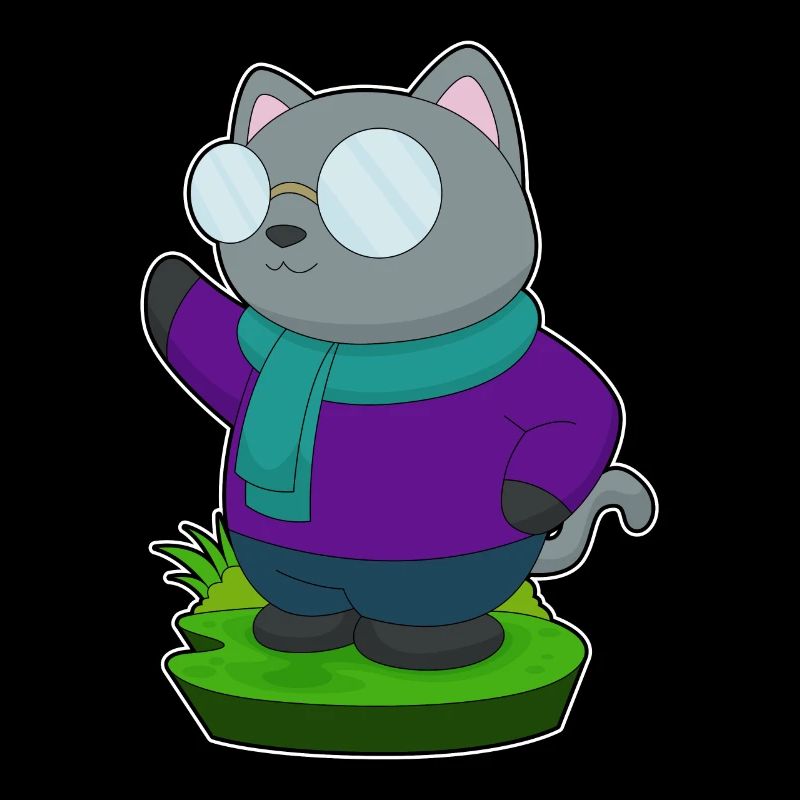 Katze Schal Brille