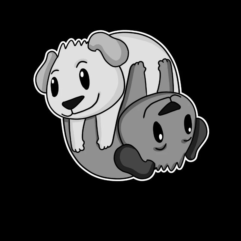 Chien de signe Yin Yang
