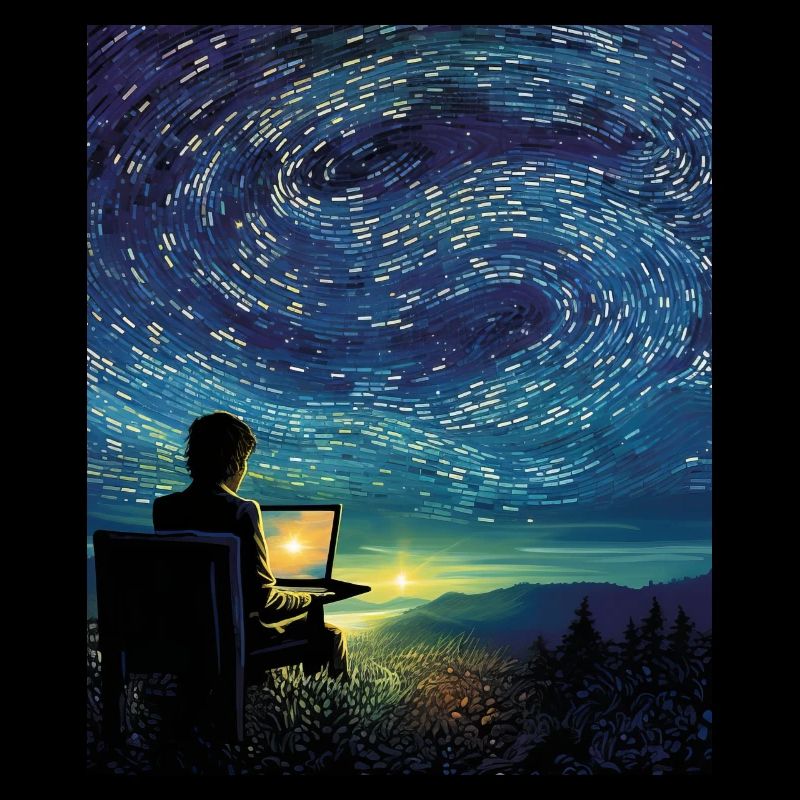 Programmer Starry Night Shirt Coding