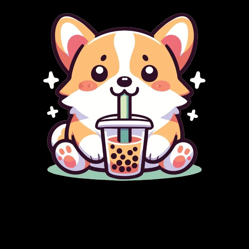 Kawaii Hunde Bubble Tea Boba Corgi