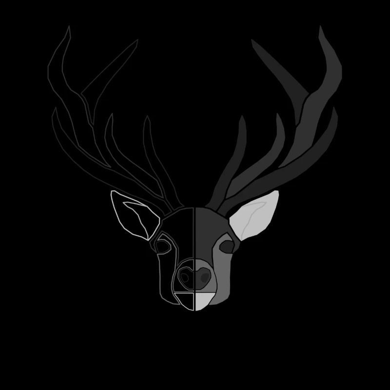 Red deer antlers with deer antlers
