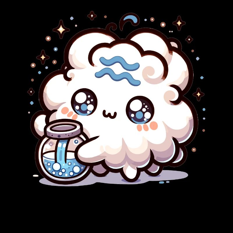 Wassermann Sternzeichen Kawaii Charakter Sternzeichen