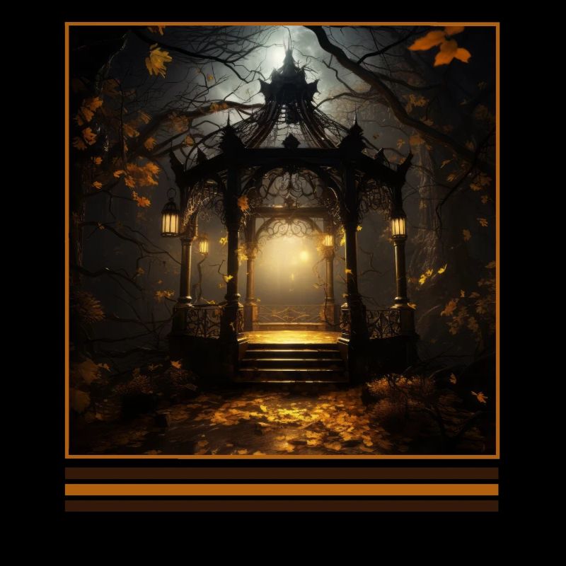 Haunted Gazebo Vintage Gothic Halloween Tee