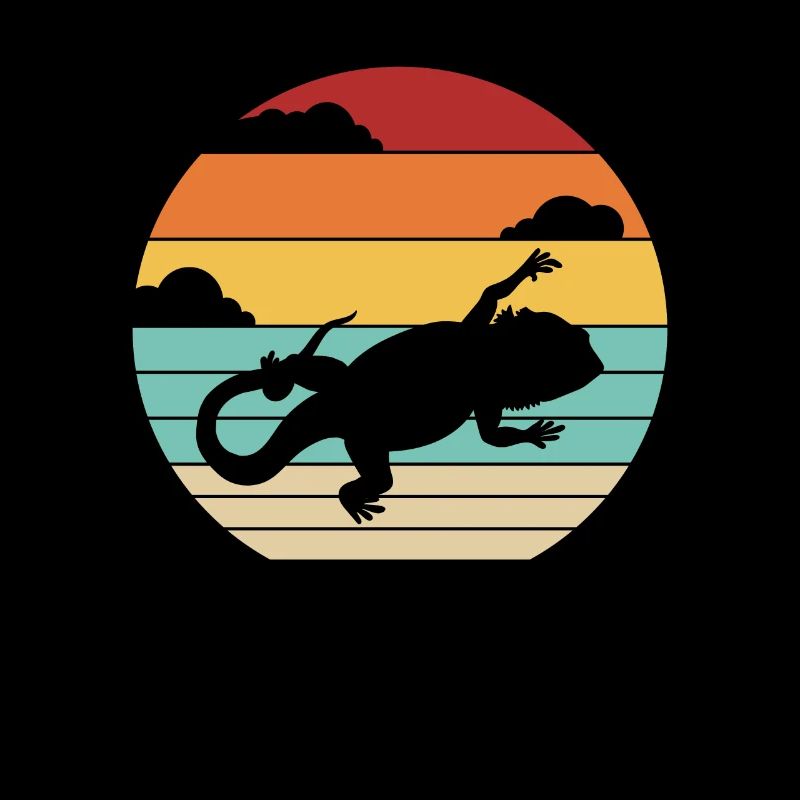 Retro Pogona Haustier Eidechse Besitzer Bartagame