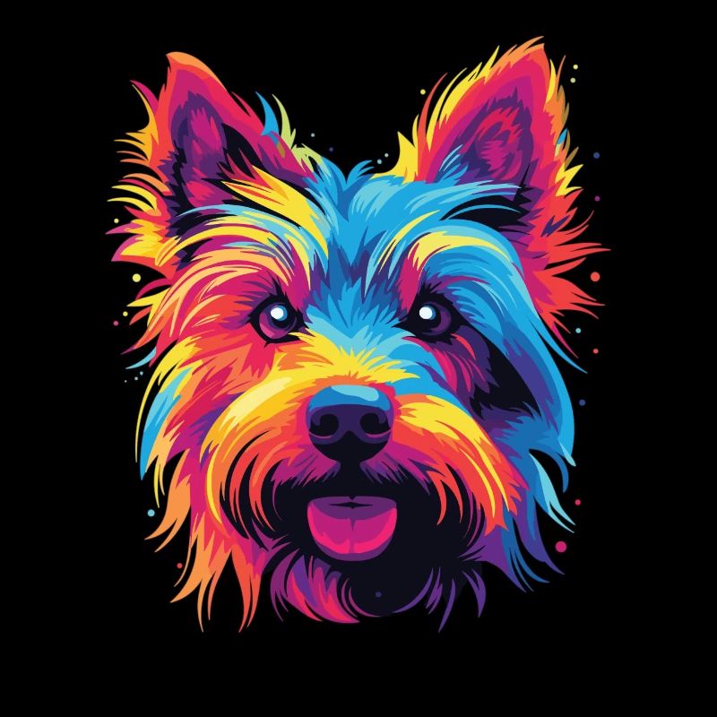 Aquarelle colorée australien Silky Terrier