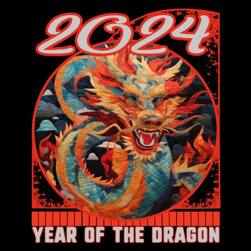 Chinesisches Neujahr des Drachen Patchwork Stoff Drache