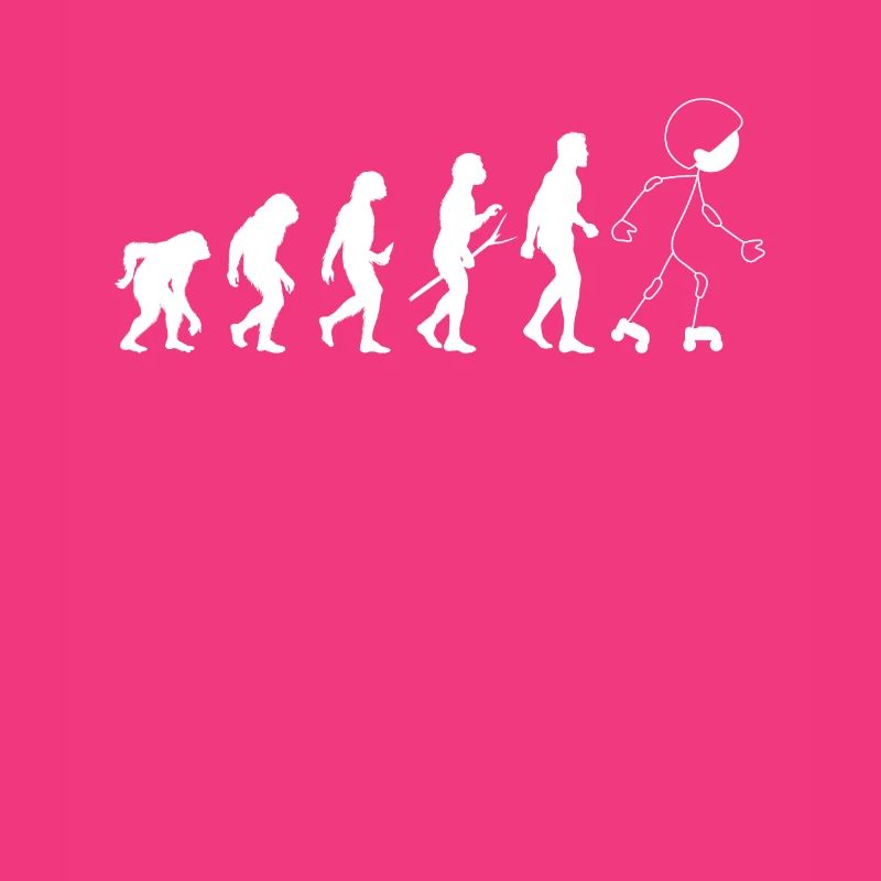 Funny Roller Skating Evolution Roller Skater