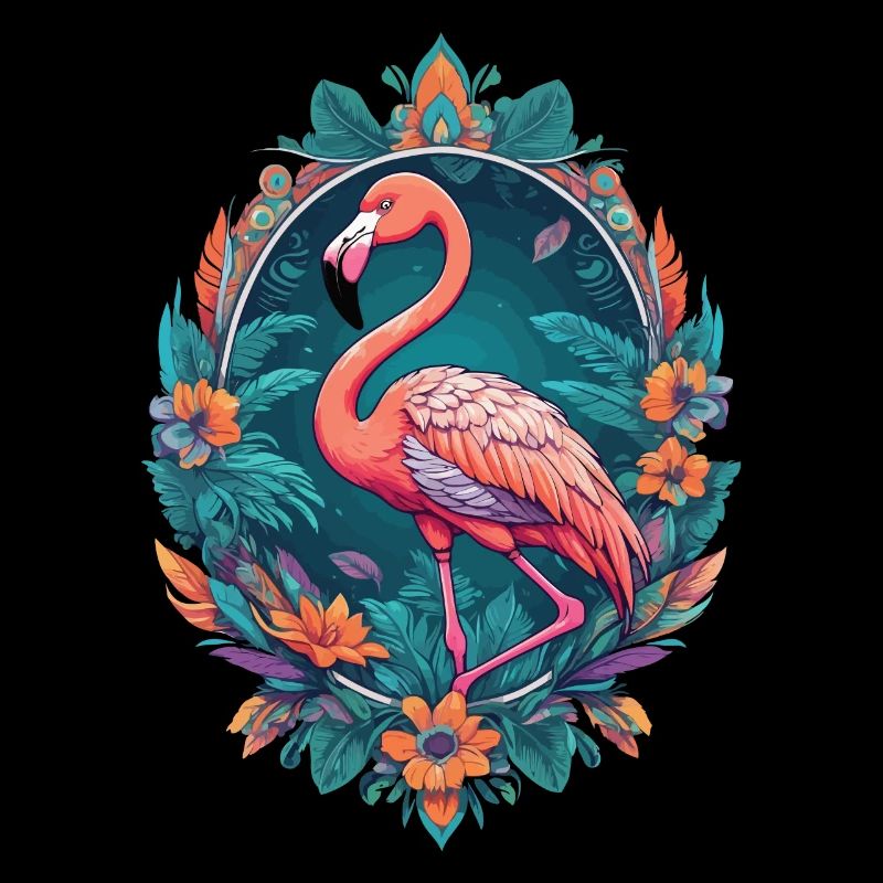 Flamant rose Dream Catcher plume coiffe Mandala Design