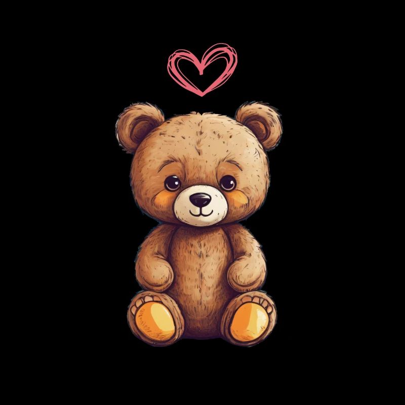 Teddy Bear Cartoon with Heart Teddy Bear Cute