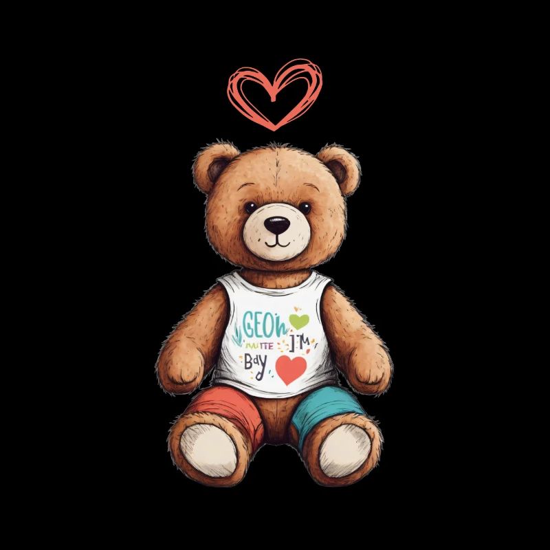 Teddy Bear Cartoon with Heart Teddy Bear Cute