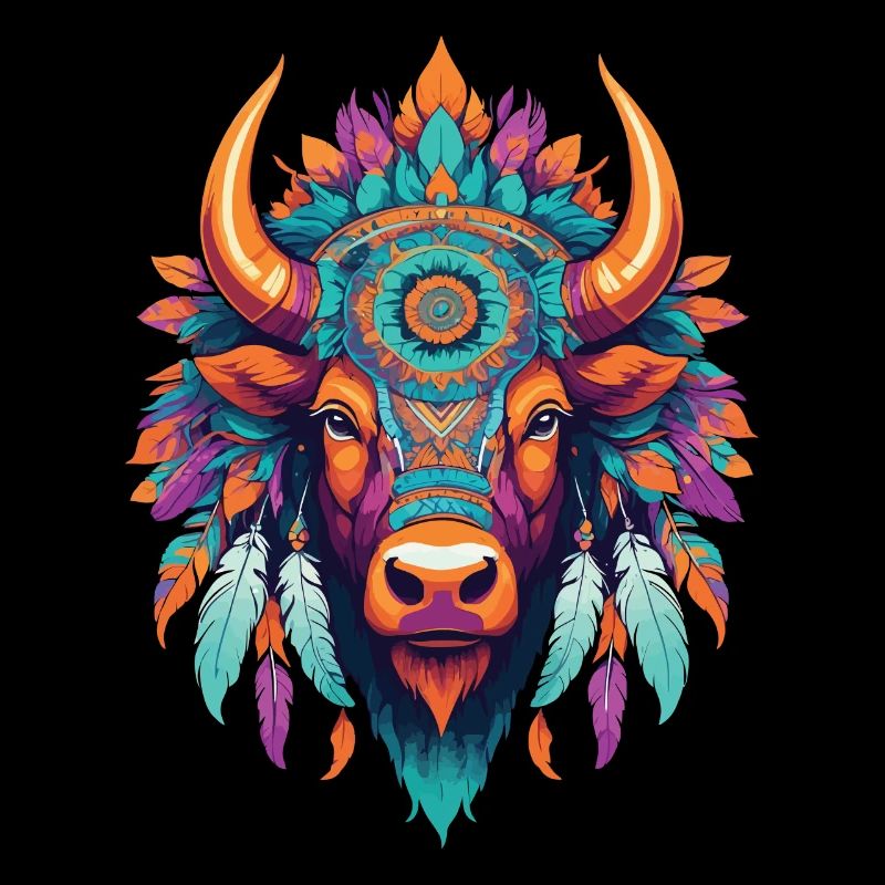 Conception de mandala du Taureau avec des éléments spirituels