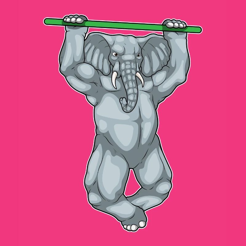 Elephant Bodybuilder Pull-Ups Bodybuilding
